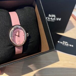 COACH Sammy 14504423 Pink Ribbon Breast Cancer Watch LETHER 22.5mm New w box